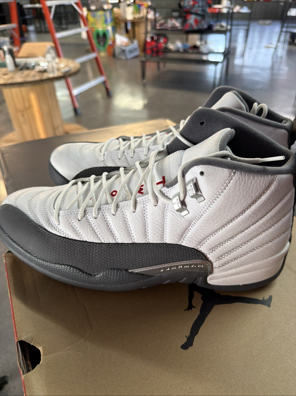 Size 13 - Jordan 12 Retro White Grey 2019