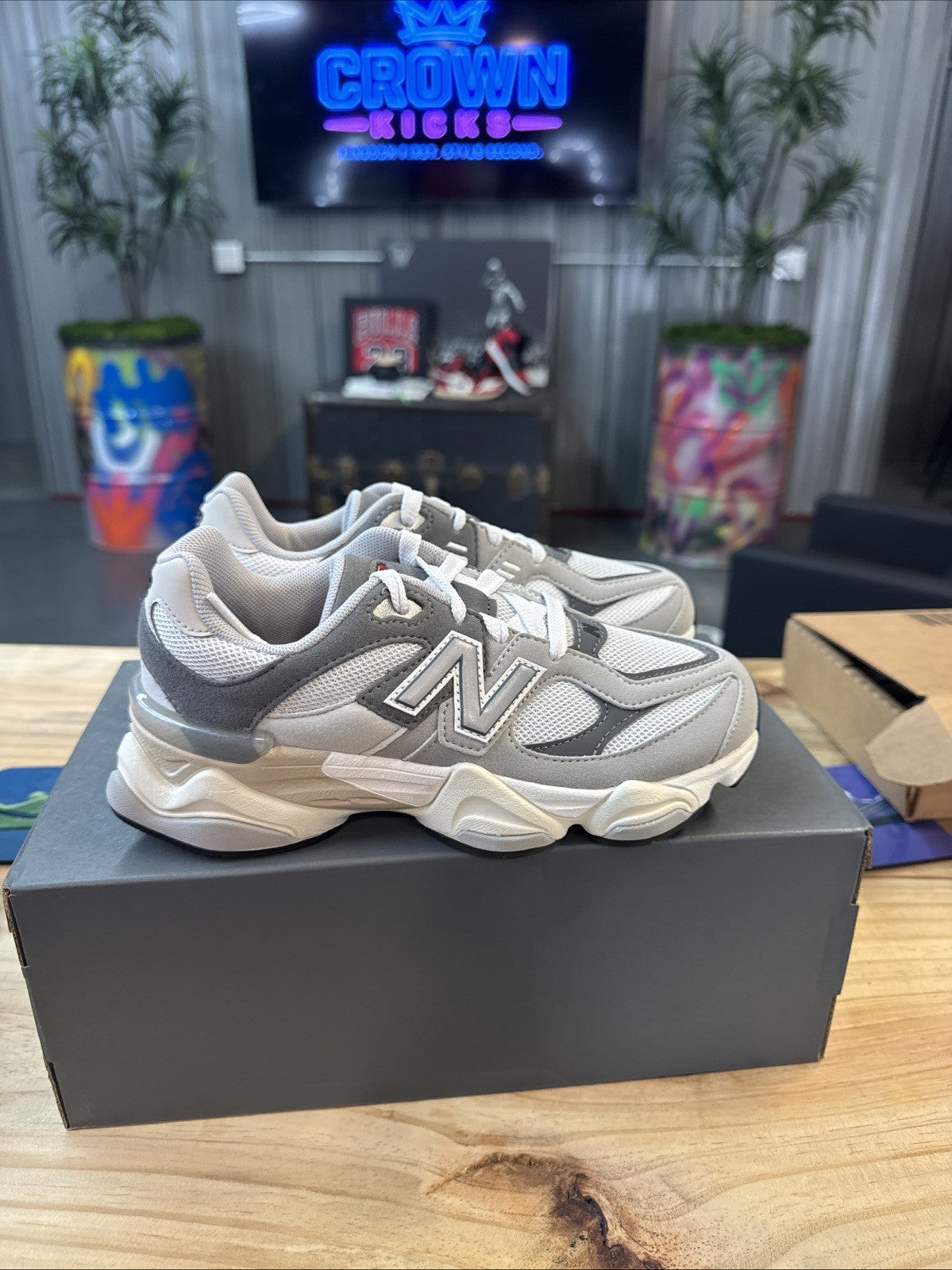 Size 3 - Kids New Balance 9060 PS Rain Cloud Grey