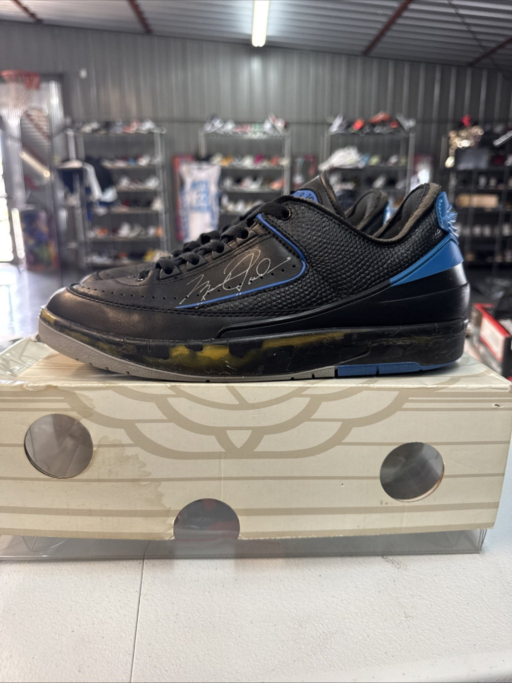 Size 9 - Air Jordan 2 Retro SP "OW BLACK BLUE" 2021