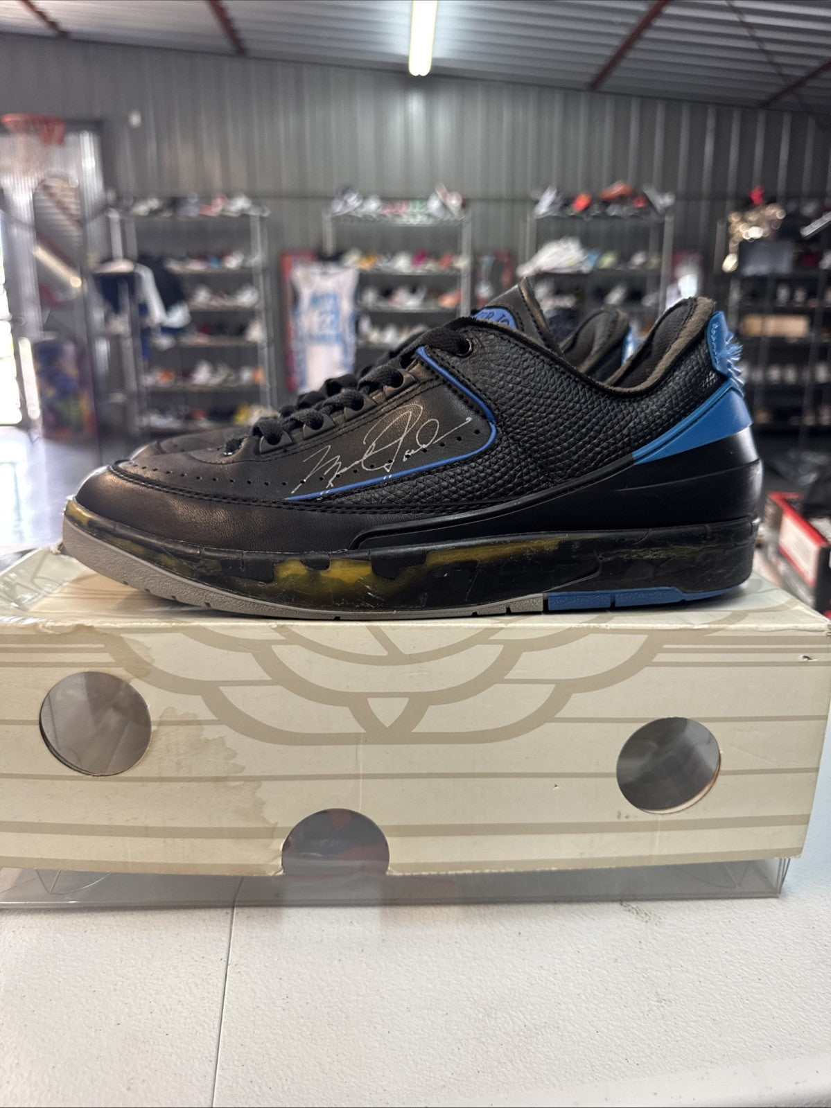 Size 9 - Air Jordan 2 Retro SP "OW BLACK BLUE" 2021
