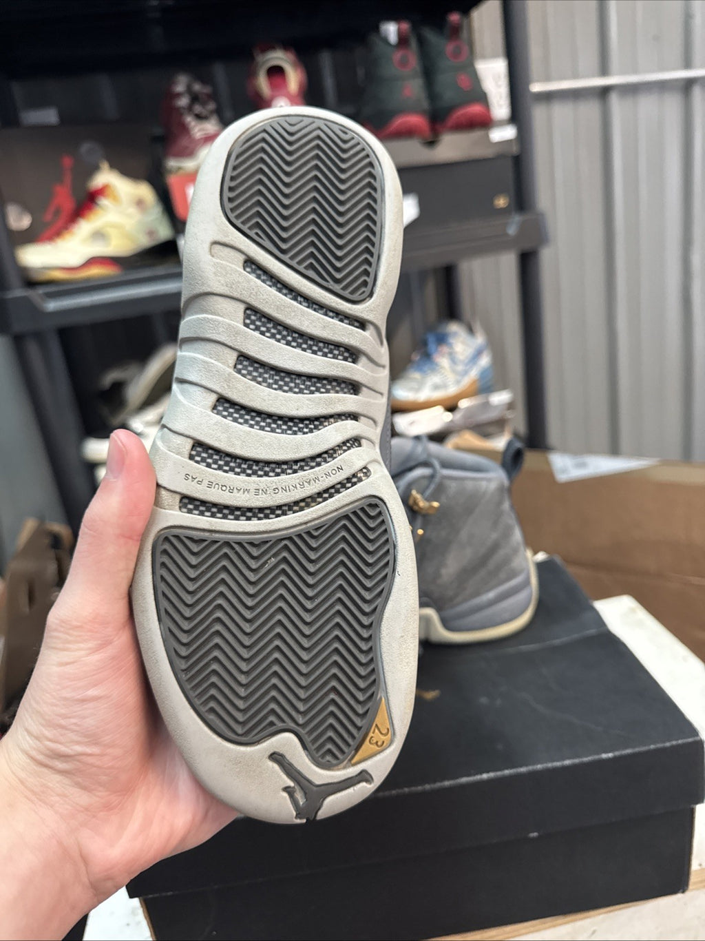 Size 6y - Nike Air Jordan 12 XII Retro GS Grey Wolf/Gold