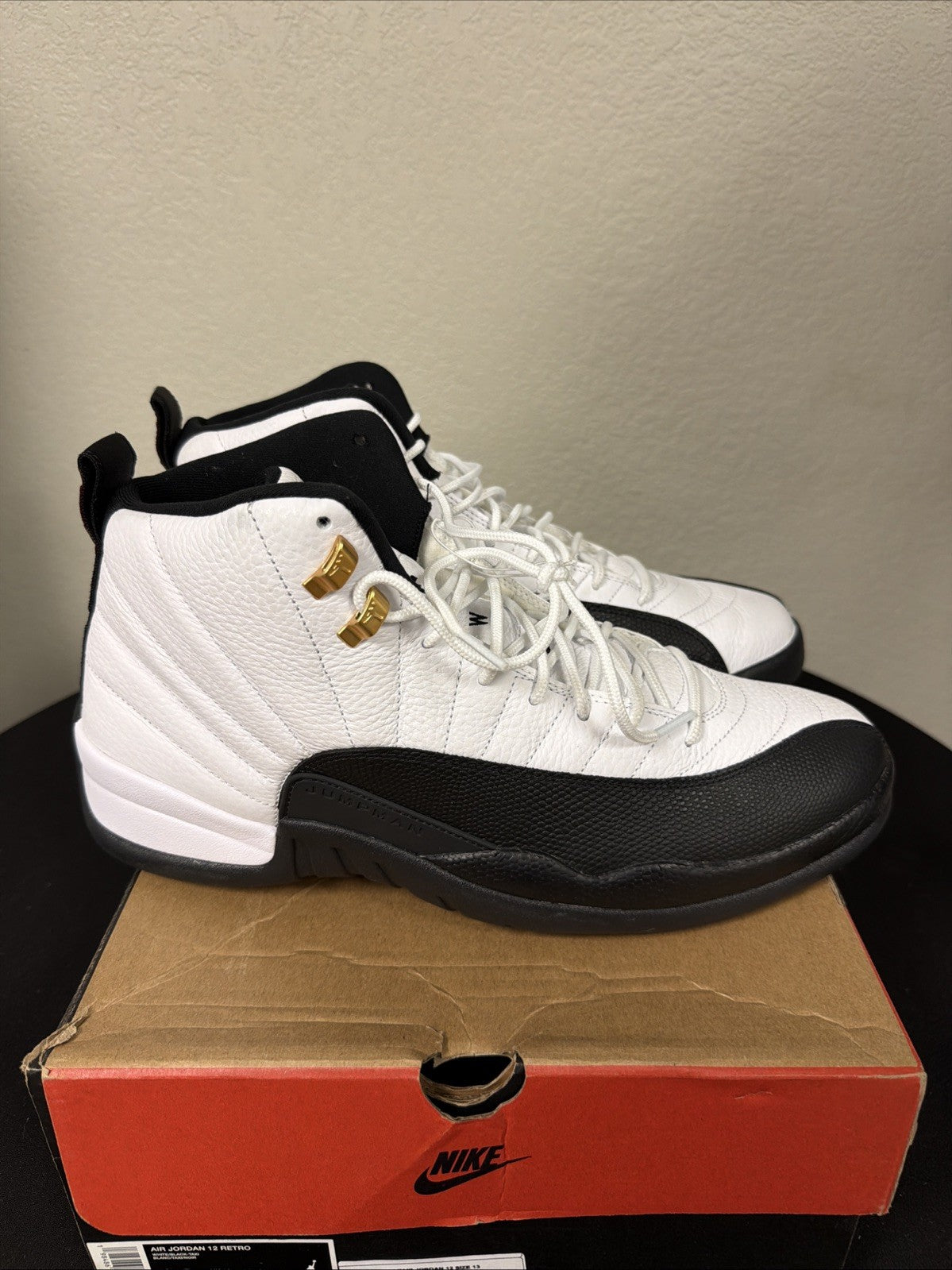 Men’s Nike Air Jordan 12 Retro Taxi White Black 2025 CT8013-117 NEW Size 13