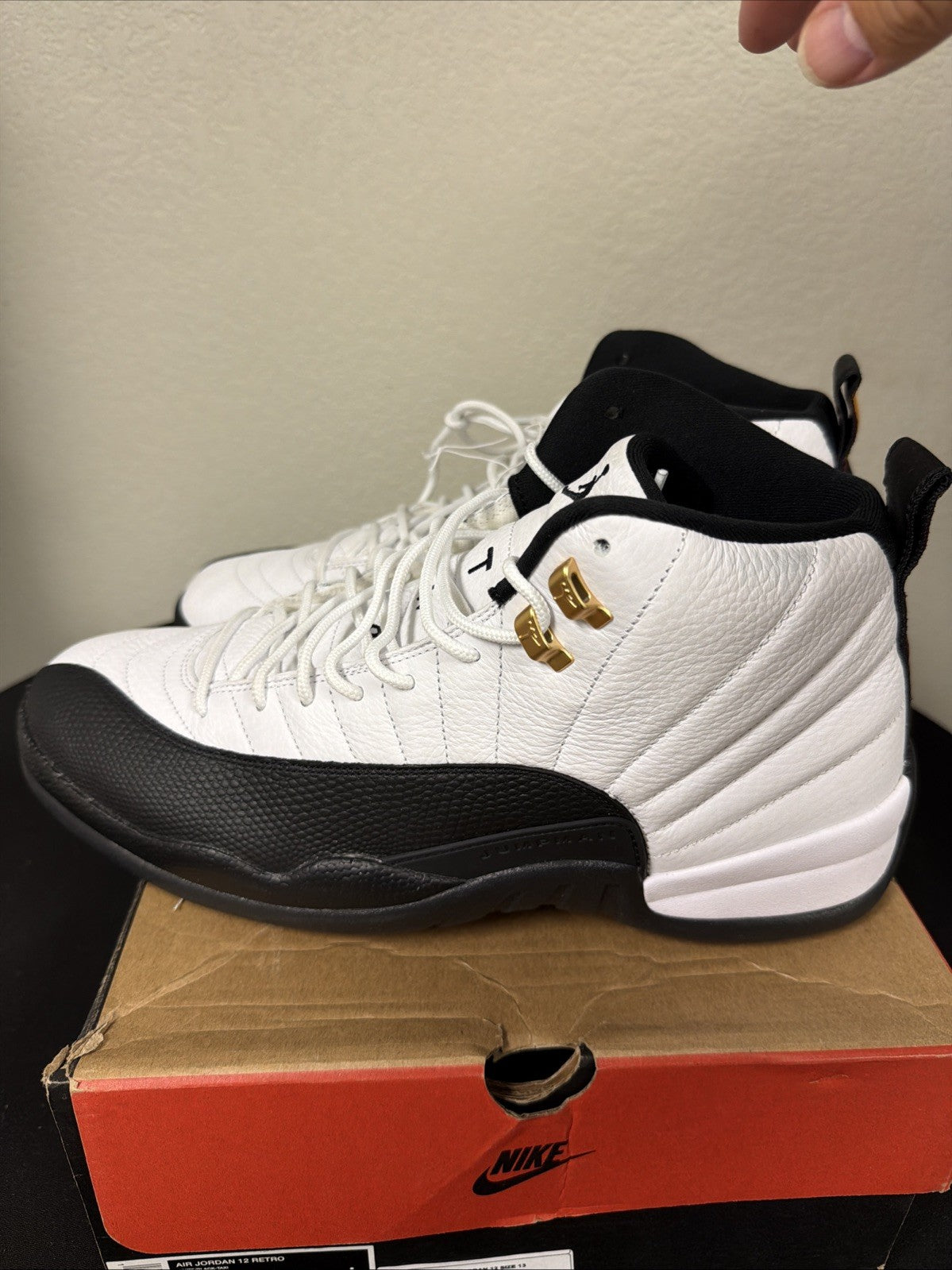 Men’s Nike Air Jordan 12 Retro Taxi White Black 2025 CT8013-117 NEW Size 13