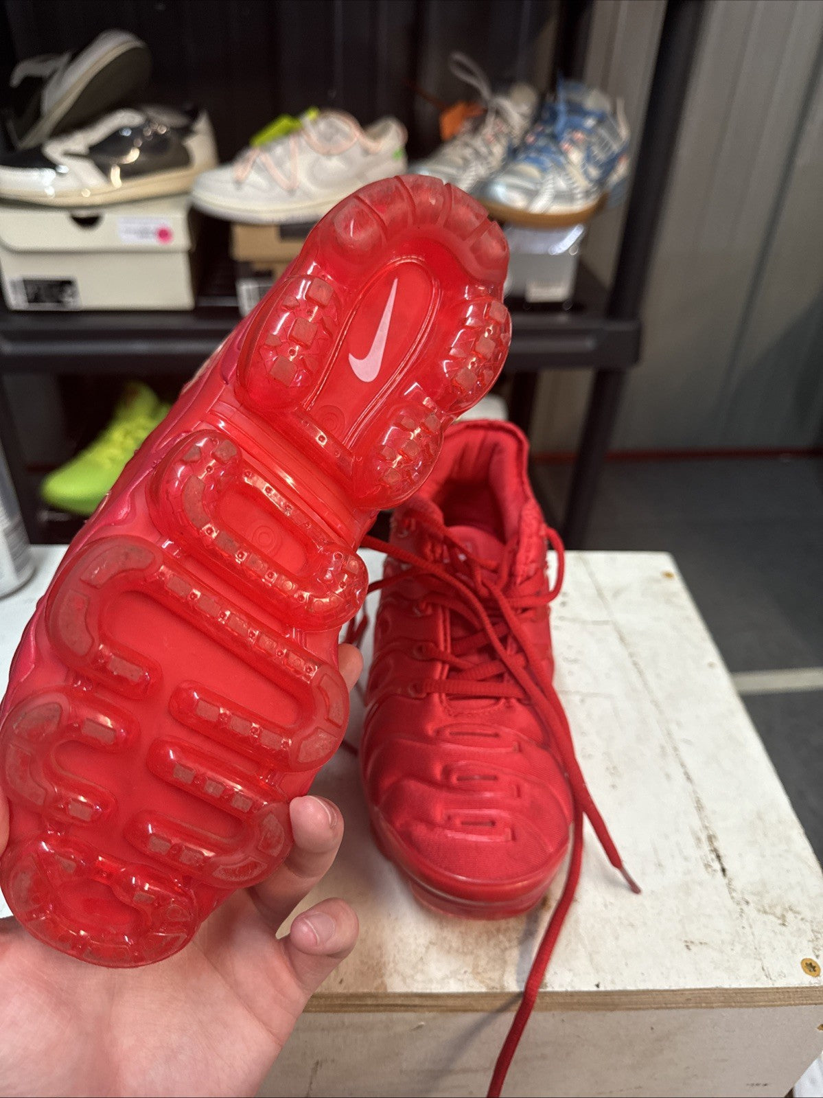 Size 7 - Nike Air Vapormax Plus Triple Red | Replacement Box