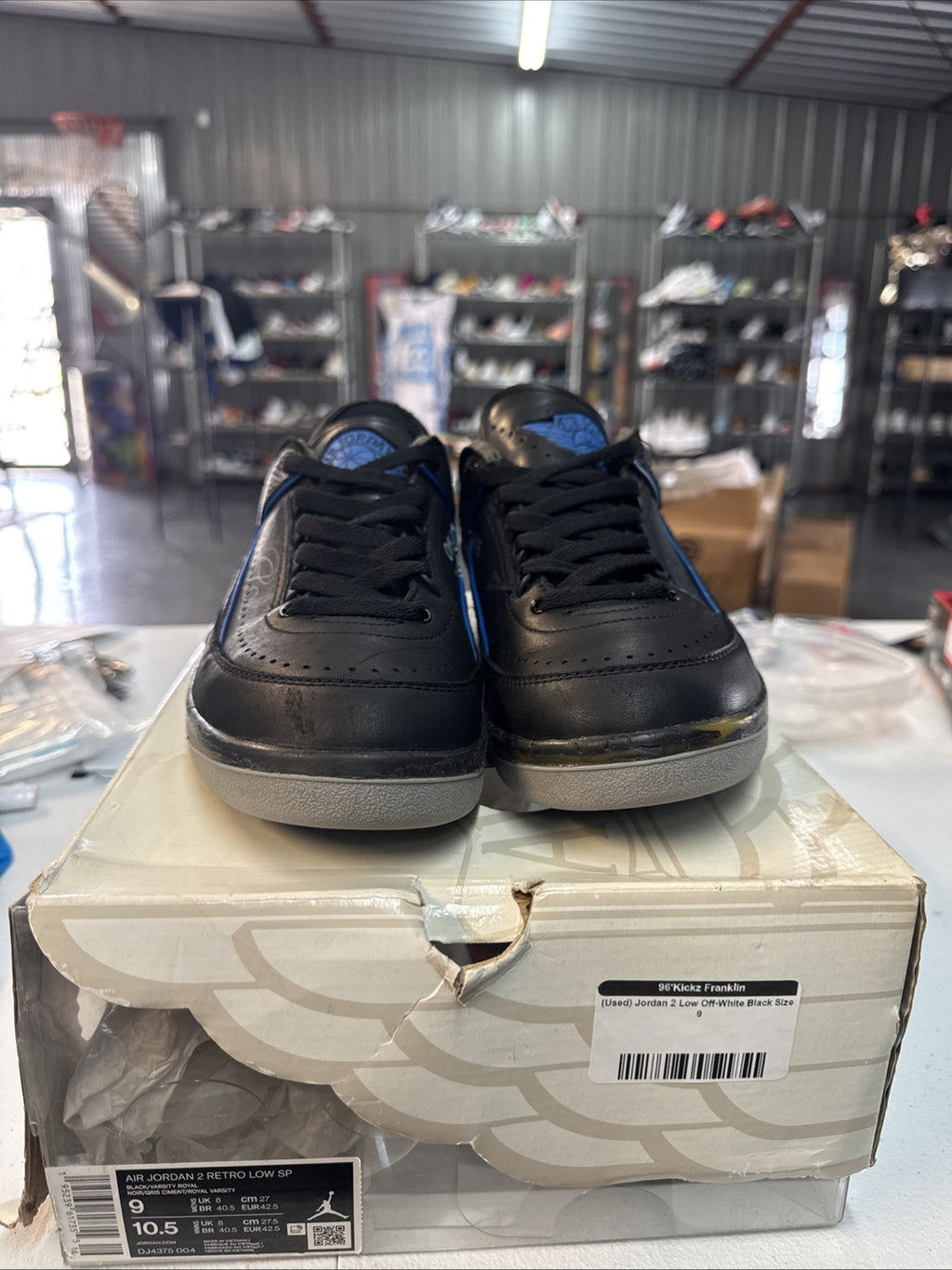 Size 9 - Air Jordan 2 Retro SP "OW BLACK BLUE" 2021