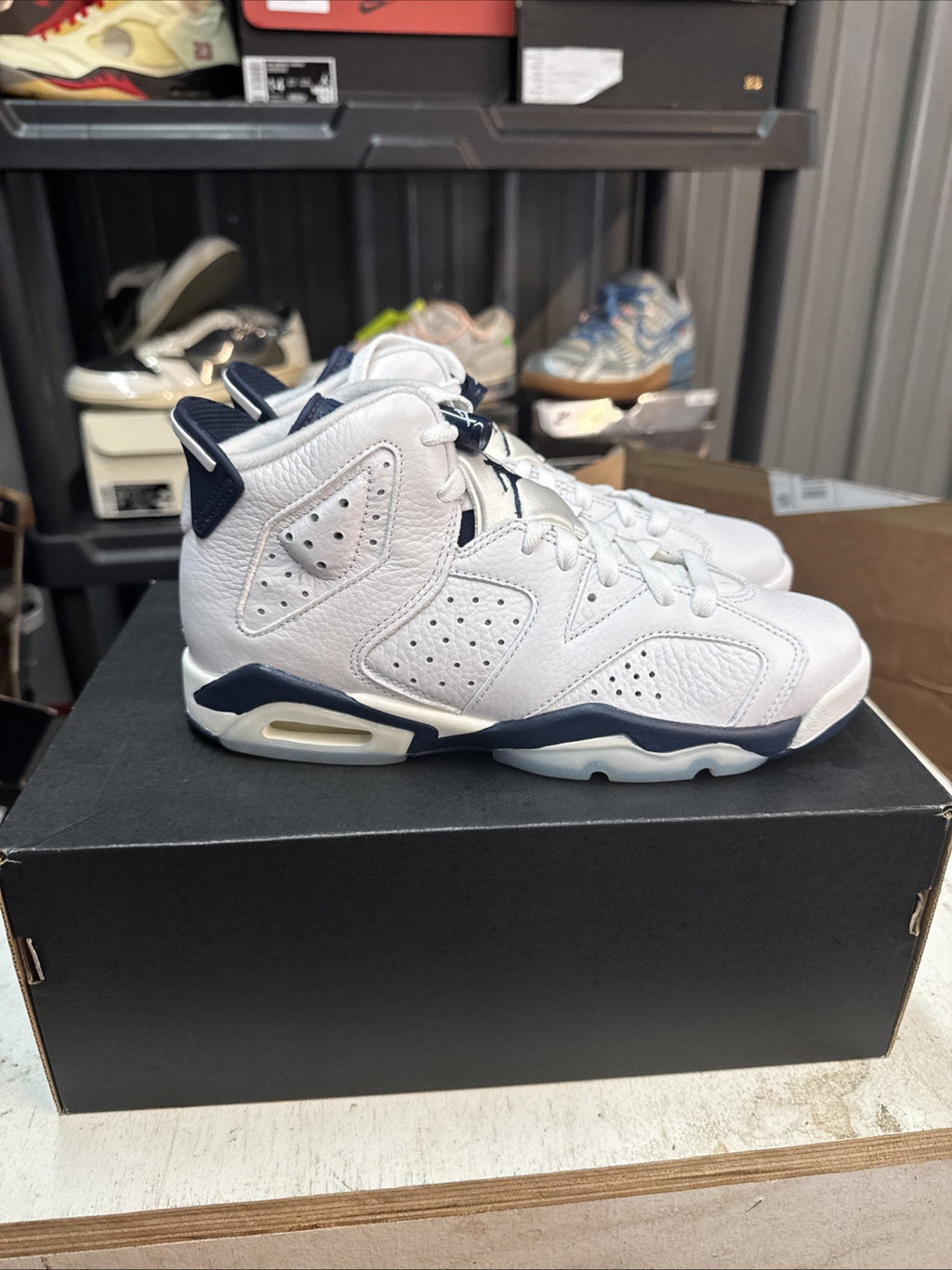 Size 5.5y - Nike Air Jordan 6 Retro GS "Midnight Navy"