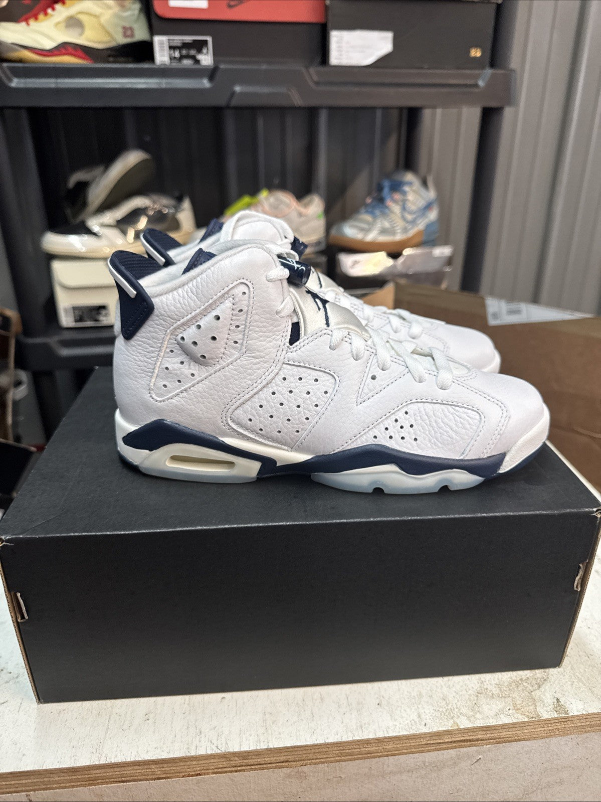 Size 5.5y - Nike Air Jordan 6 Retro GS "Midnight Navy"