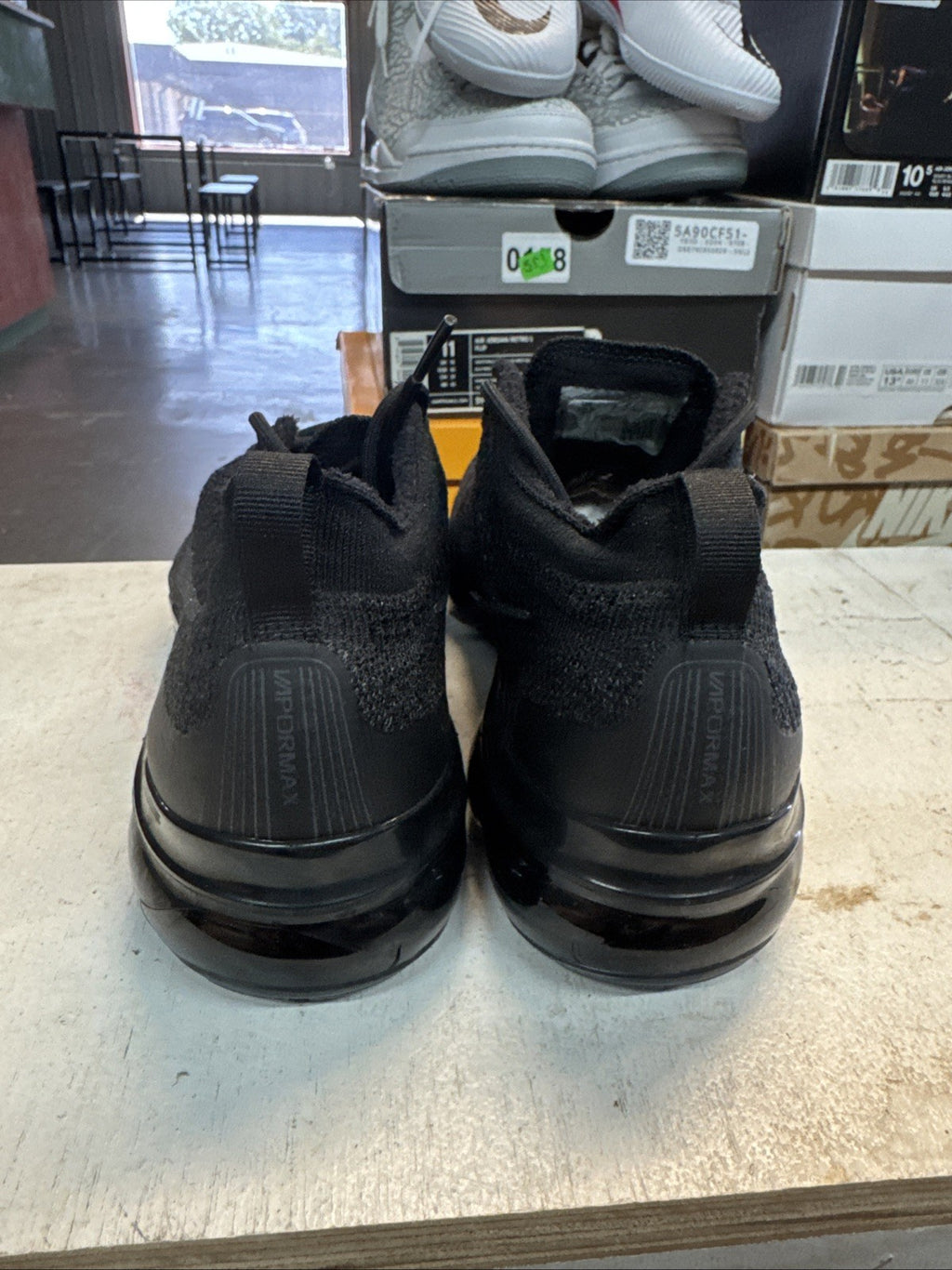 Wmns Size 10.5 - Nike Air Vapormax Flyknit Triple Black | Replacement Box