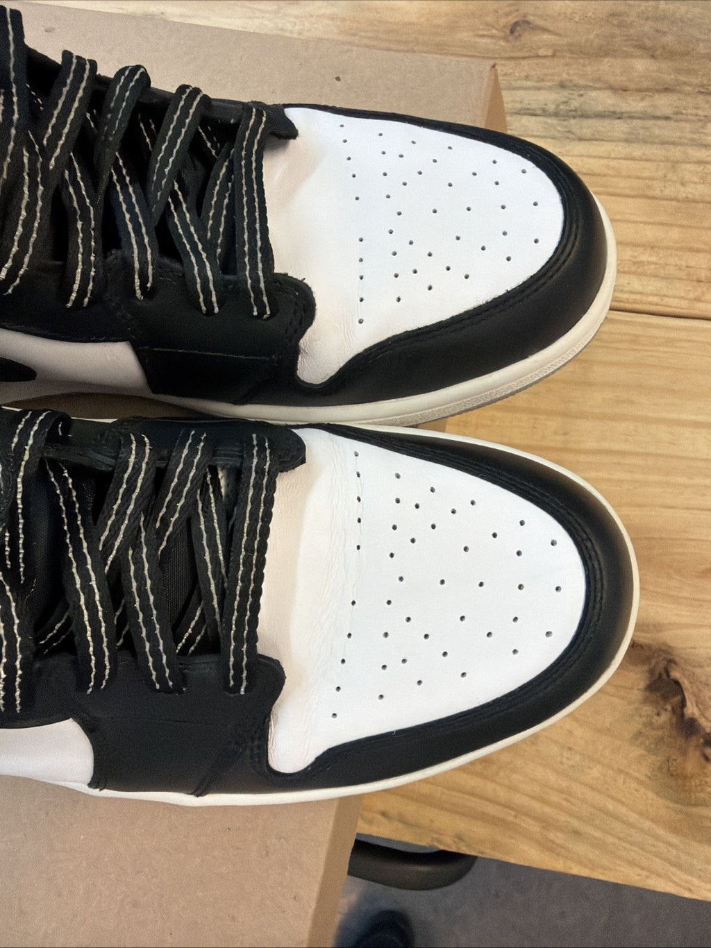 Jordan 1 Retro High OG Barons Mens 12.5 White Black Shoes Sneakers SAMPLE. RARE