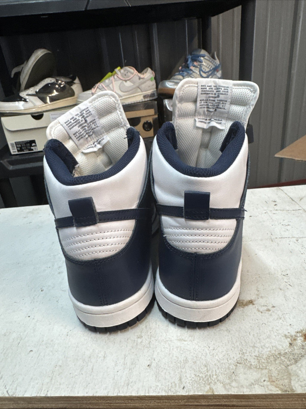 Size 4Y - Nike Dunk High White/Midnight Navy | Replacement Box - Worn Once