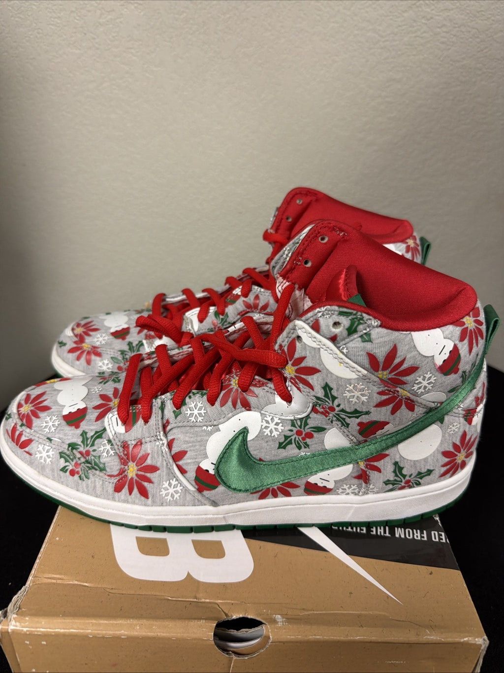 Size 13 - Nike SB Dunk High Pro x Concepts Ugly Sweater Grey 2014 Rare