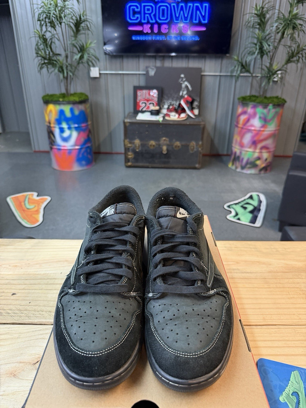 Jordan 1 Retro Low OG SP Travis Scott Black Phantom Size 14 Rep Box