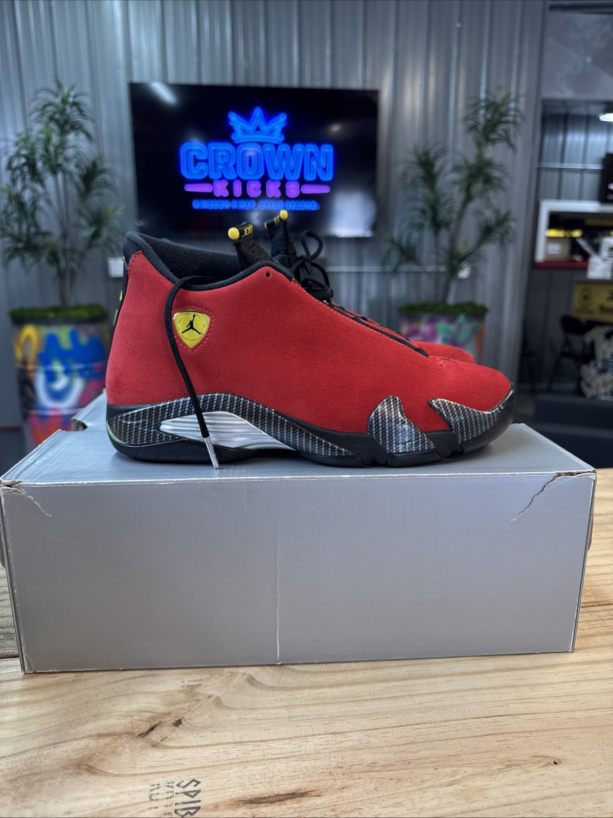 Size 9 - 2025 Nike Air Jordan 14 Retro Ferrari | Wore Once Replacement Box