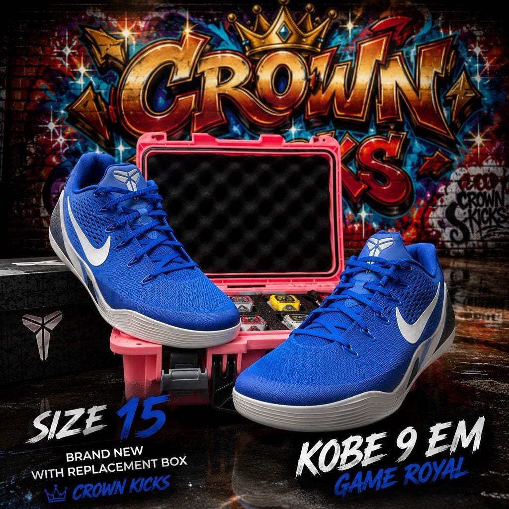 Size 15 - Nike Kobe 9 Elite Low EM Protro Game Royal White (NO LID) IH1401-400