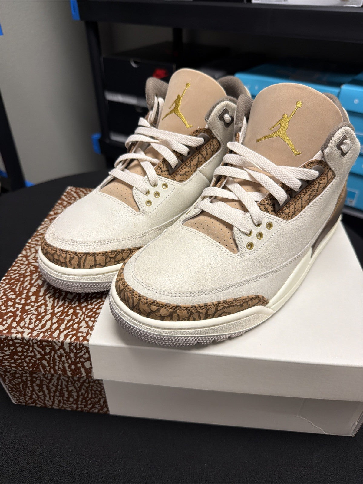 Size 10 Men's Nike Air Jordan 3 Retro Palomino Size (CT8532-102) Clean Condition