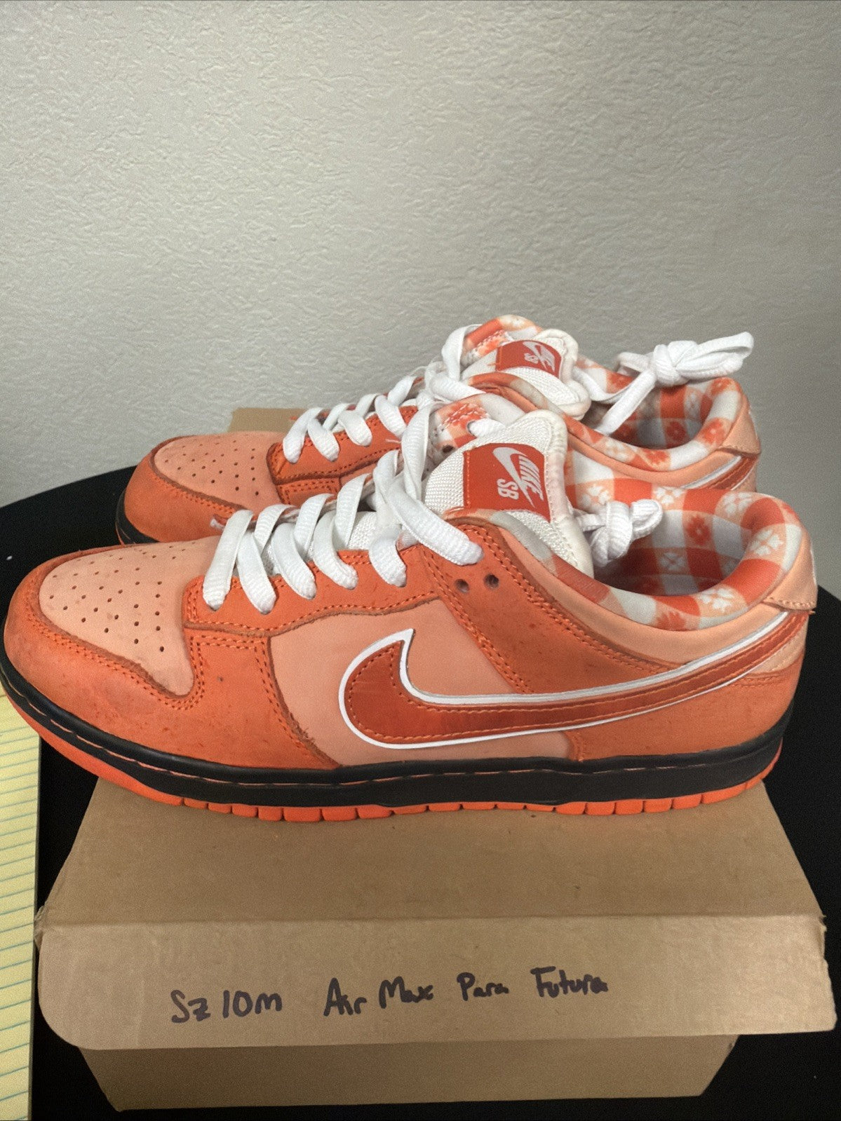 PREOWNED Nike SB Dunk Low Orange Lobster Size 10