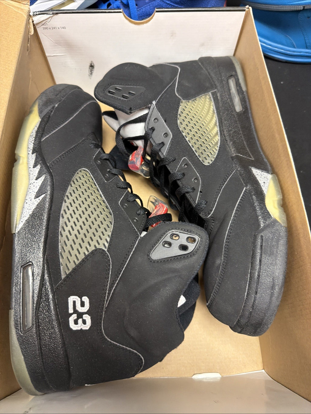 Size 14 - Air Jordan 5 Retro 2007 Black Metallic