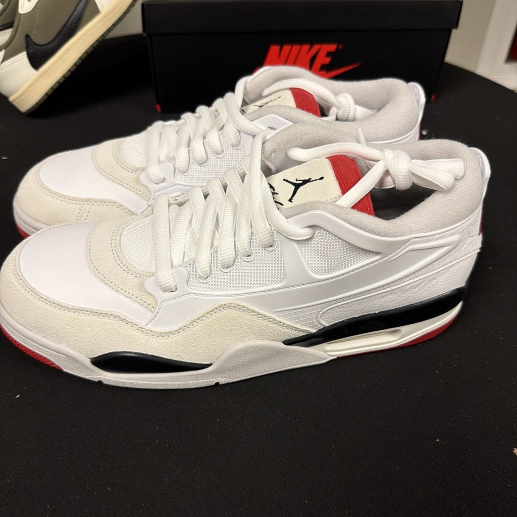 Nike Men's Air Jordan 4 RM White Fire Red Athletic Shoes Sneakers Trainers New