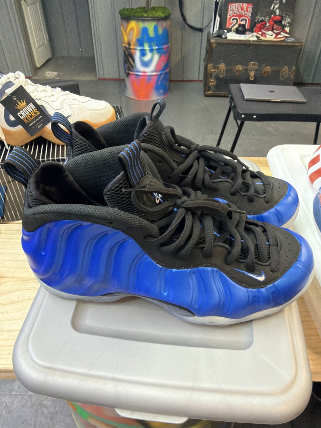 Nike Foamposite One Blue Black Men size 9.5