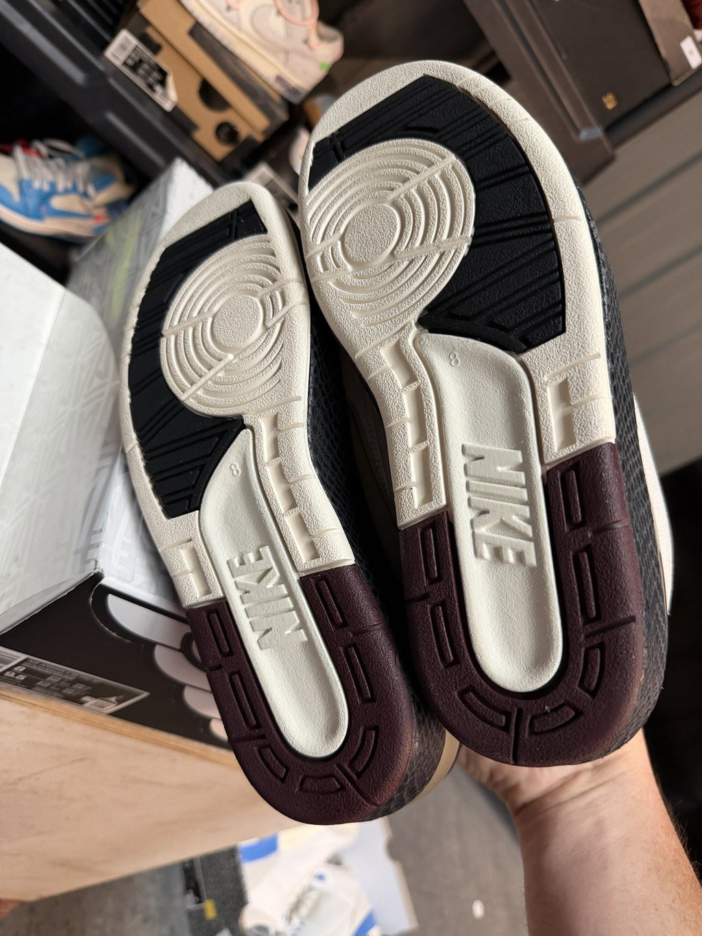 A Ma Maniere Jordan 2 Retro SP Airness Mens 8 DO7216-100 Sail Burgundy