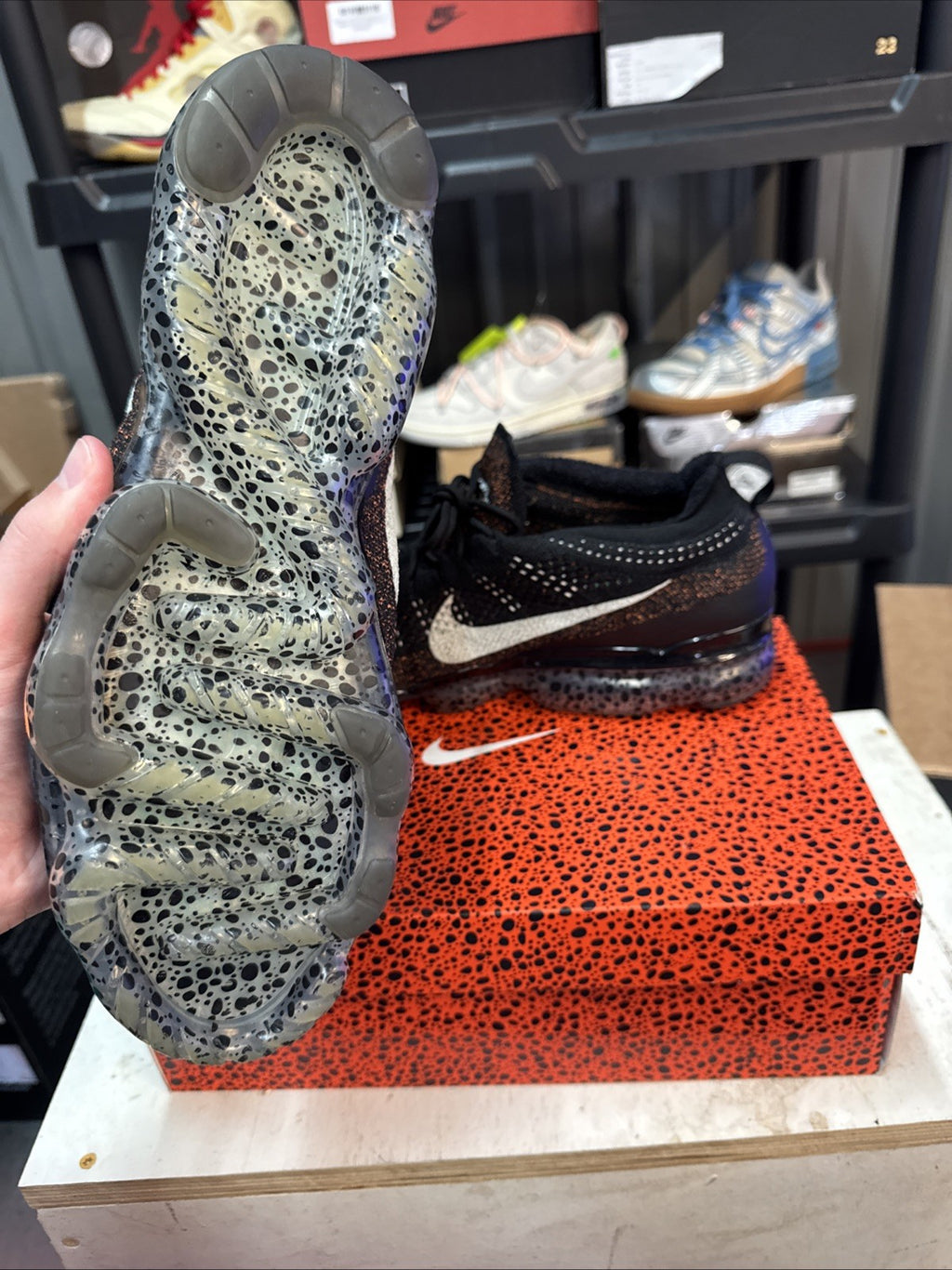 Nike Air Vapormax 2023 Flyknit Se Olympic Safari Black-Silver Sz 13