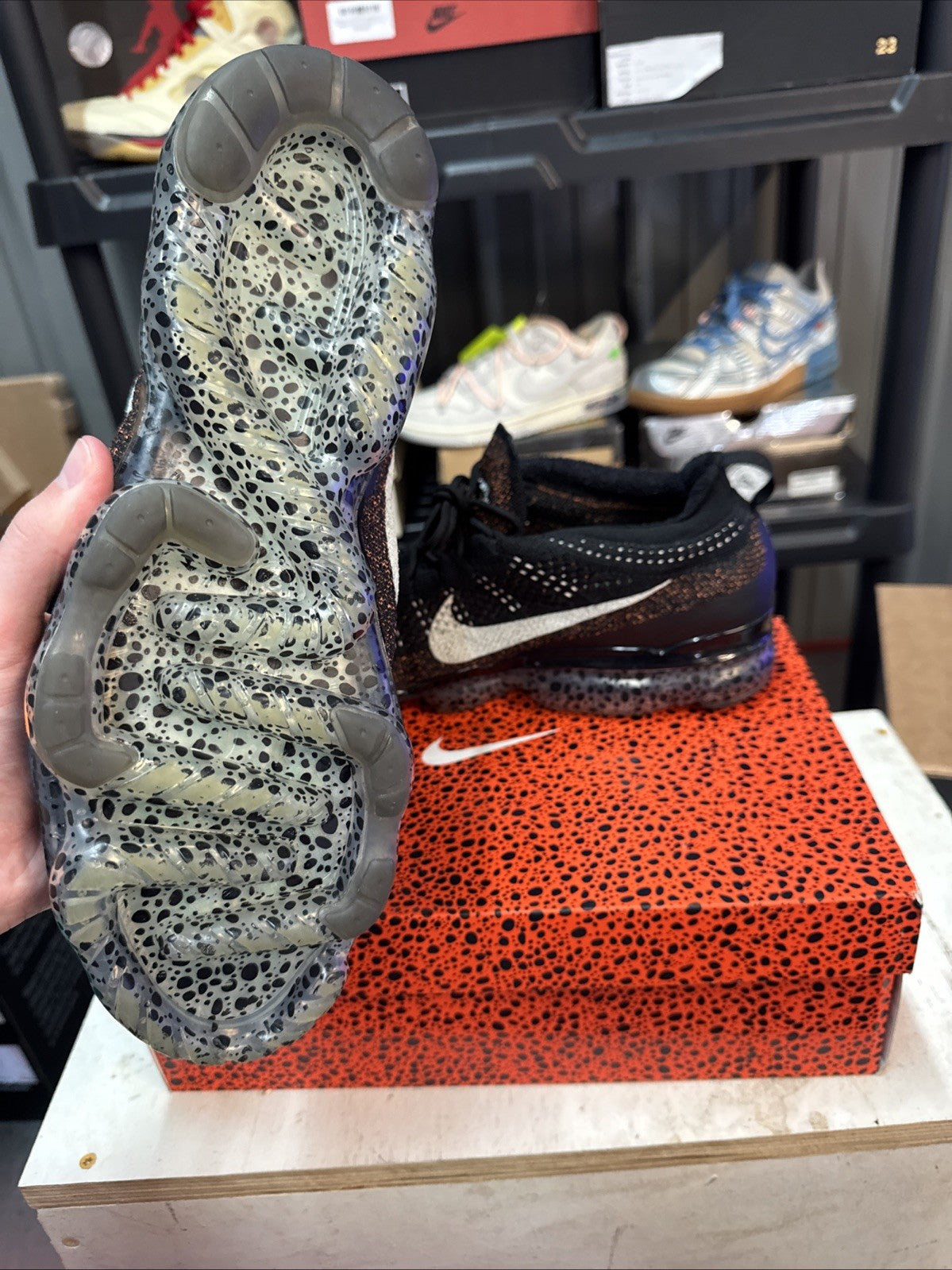 Nike Air Vapormax 2023 Flyknit Se Olympic Safari Black-Silver Sz 13