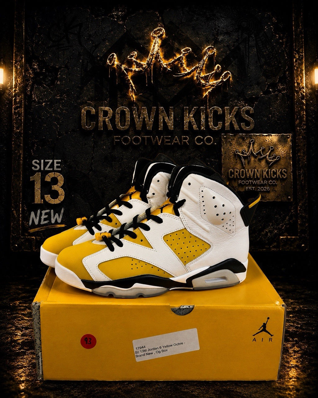 Air Jordan 6 Retro 'Yellow Ochre' Men CT8529-170 New Authentic