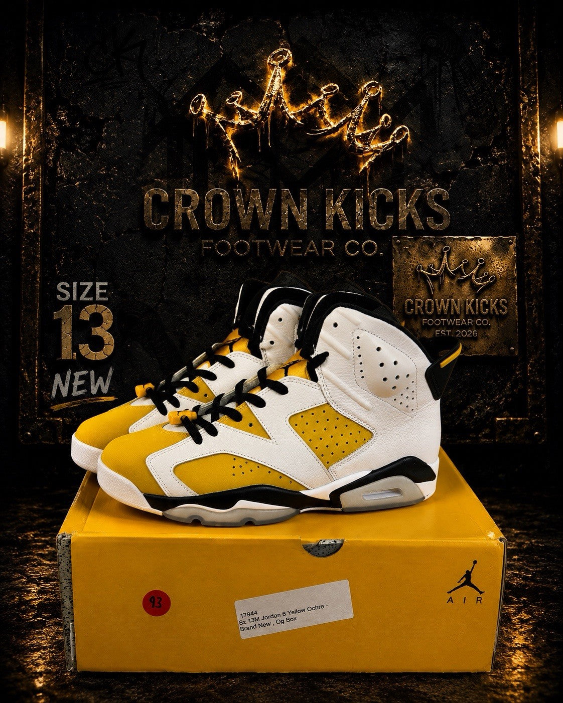 Air Jordan 6 Retro 'Yellow Ochre' Men CT8529-170 New Authentic