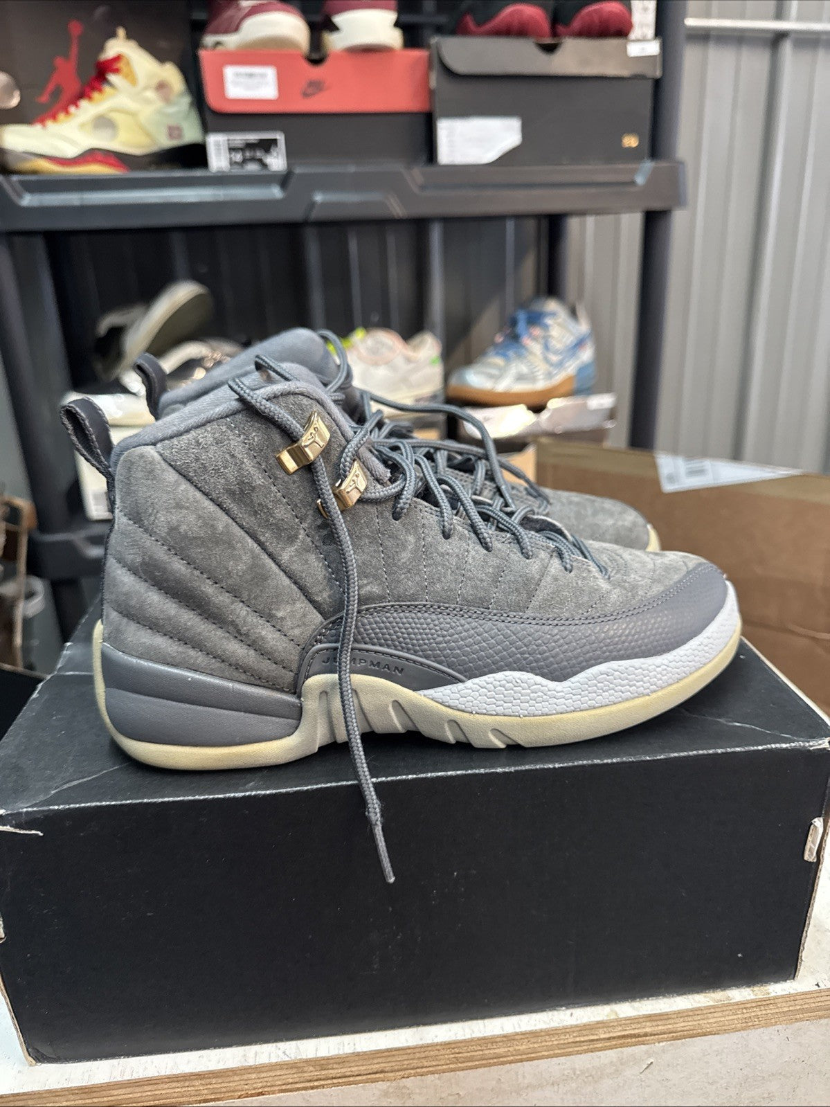 Size 6y - Nike Air Jordan 12 XII Retro GS Grey Wolf/Gold