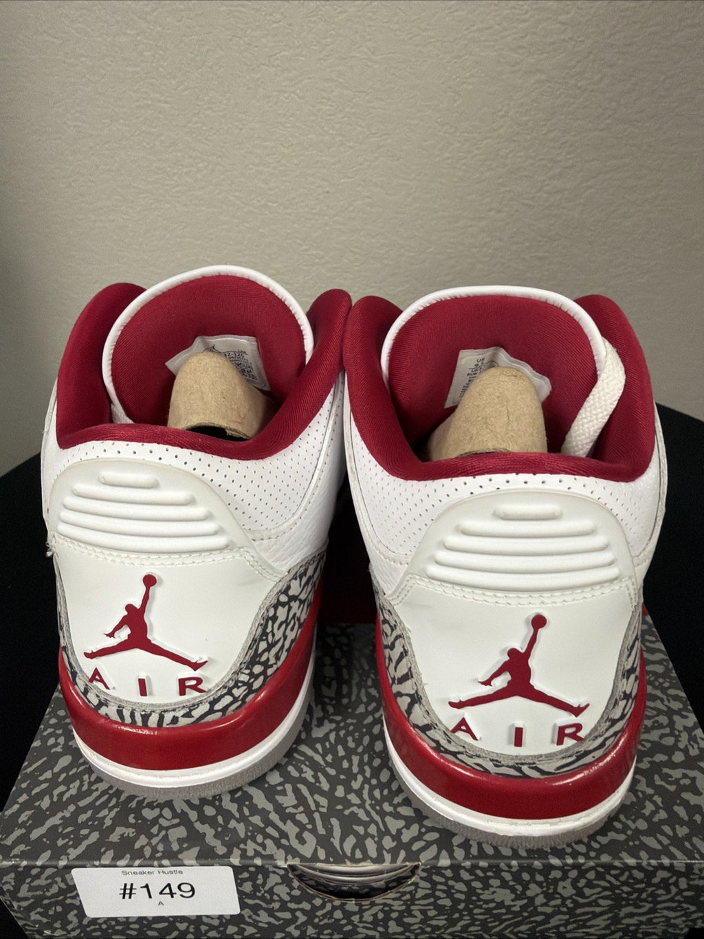 Nike Air Jordan 3 Retro Cardinal Red White Cement Grey CT8532-126 Men's Size 9.5