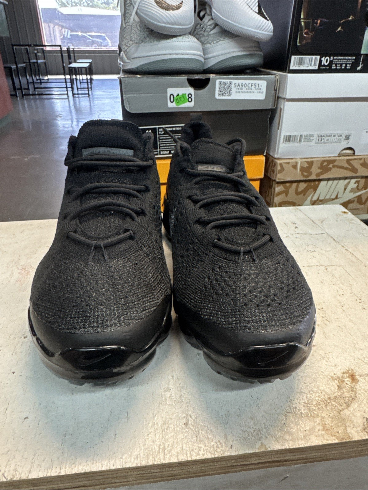 Wmns Size 10.5 - Nike Air Vapormax Flyknit Triple Black | Replacement Box