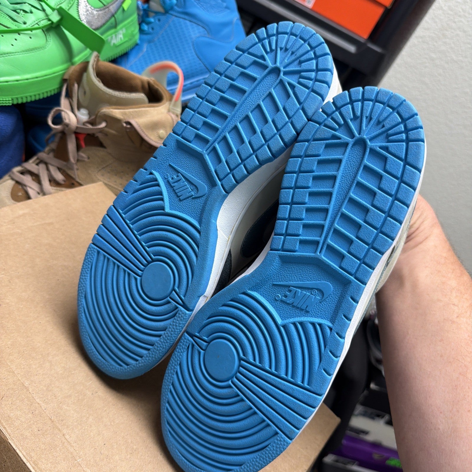 1/5 Sample Nike Dunk Low Very Rare NYX Vivid Blue / Grey Pavement Mens 2008