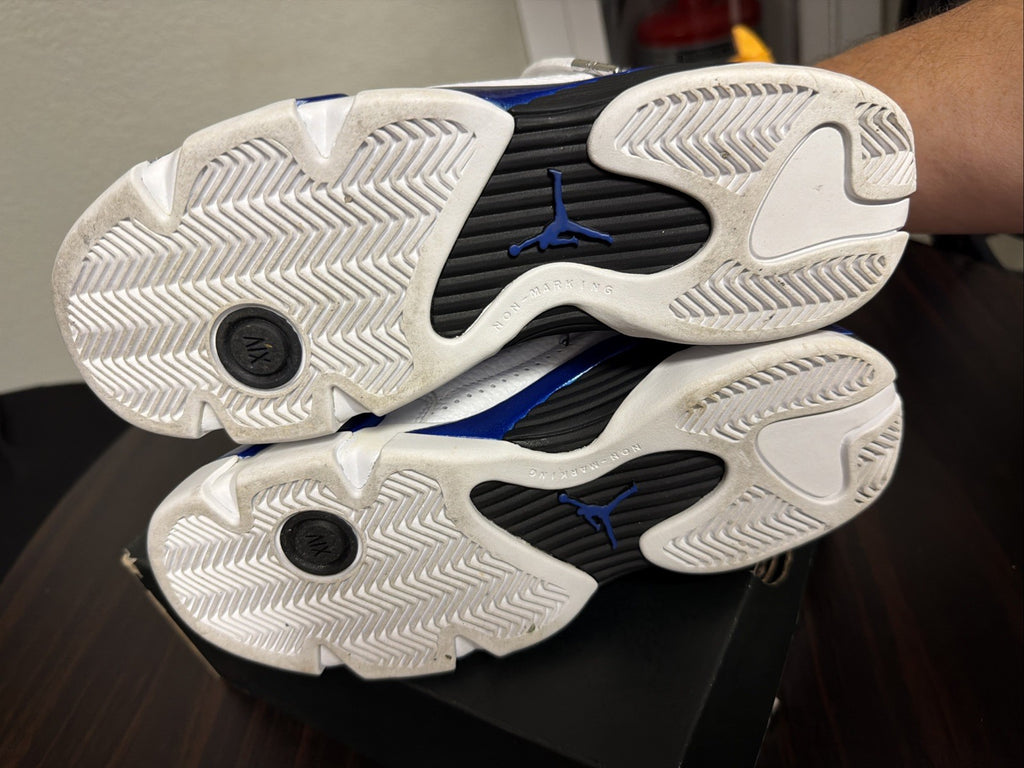 Jordan 14 Retro White Hyper Royal (GS) Childrens 5Y Womens 6.5 W/OG BOX EUC