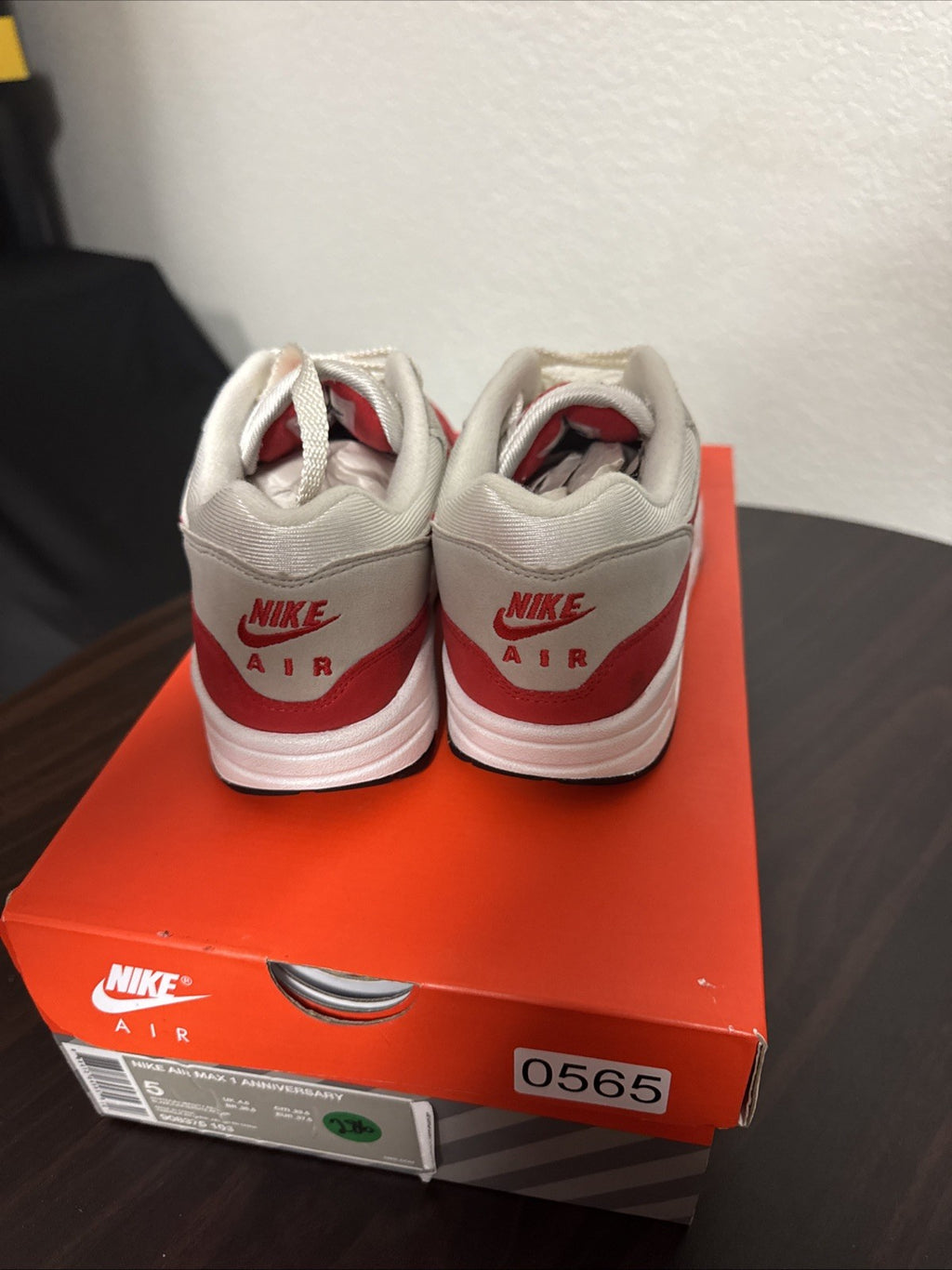 Size 5 - Nike Air Max 1 OG Anniversary - University Red