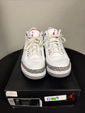Size 10.5 Air Jordan 3 “White cement” Pre Owned (Excellent)