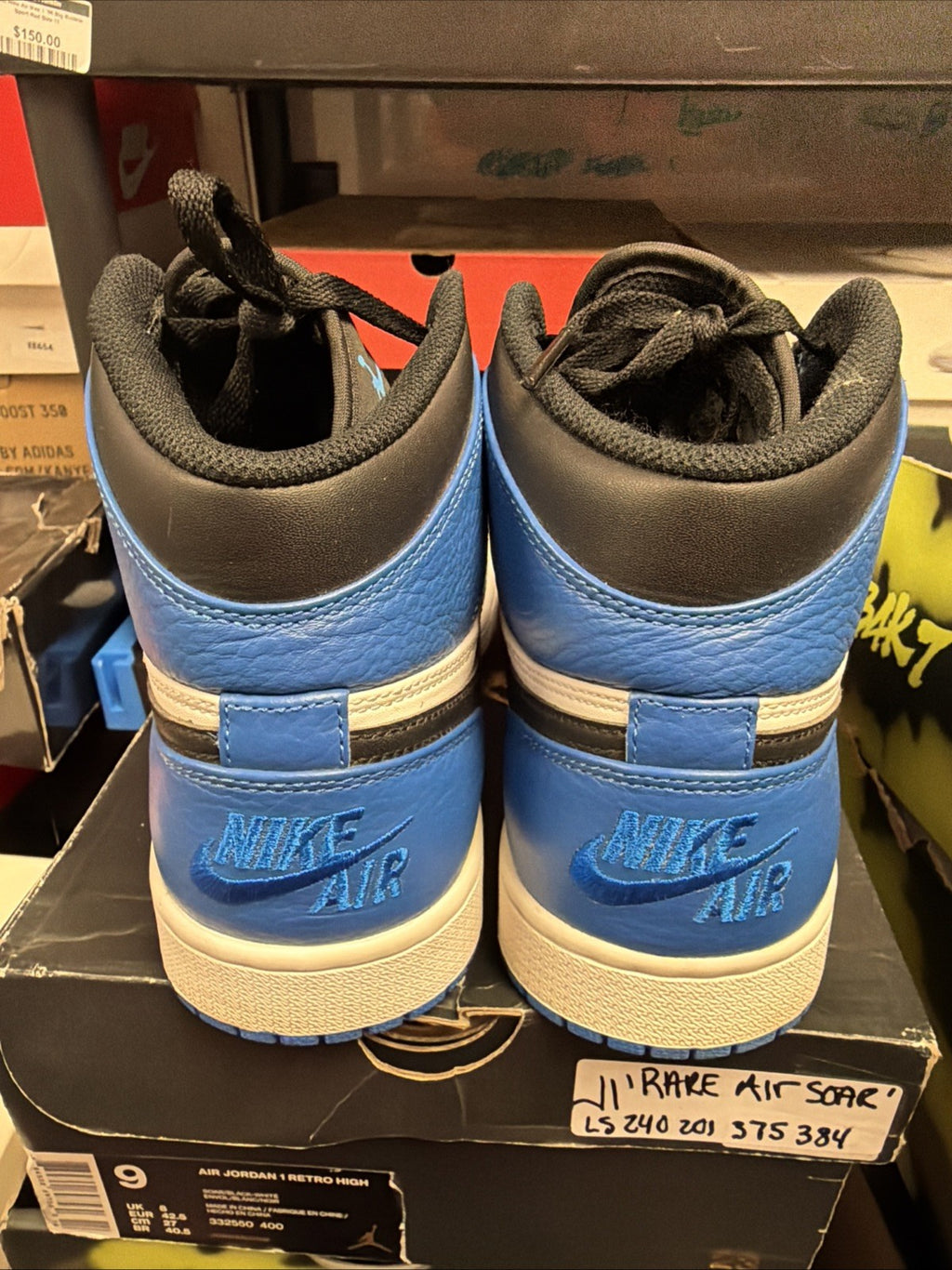 Jordan 1 Rare Air Soar Blue 2017  Men Size 9 Preowned Authenticated