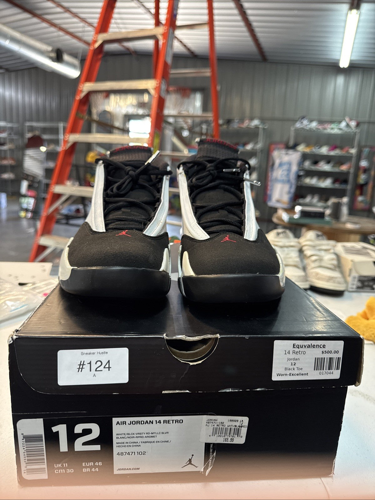 Size 12 - Air Jordan 14 Retro 2014 Black Toe | Wore Once