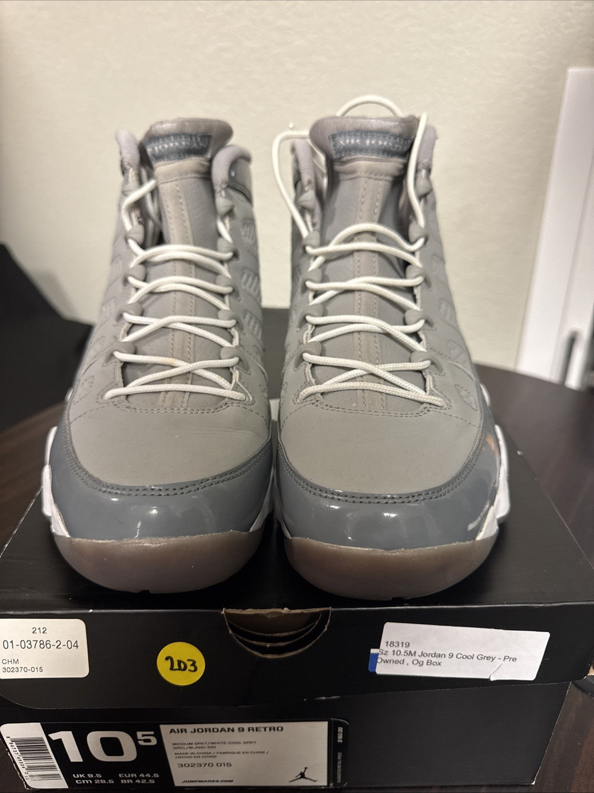 Jordan 9 Cool Grey Size 10.5