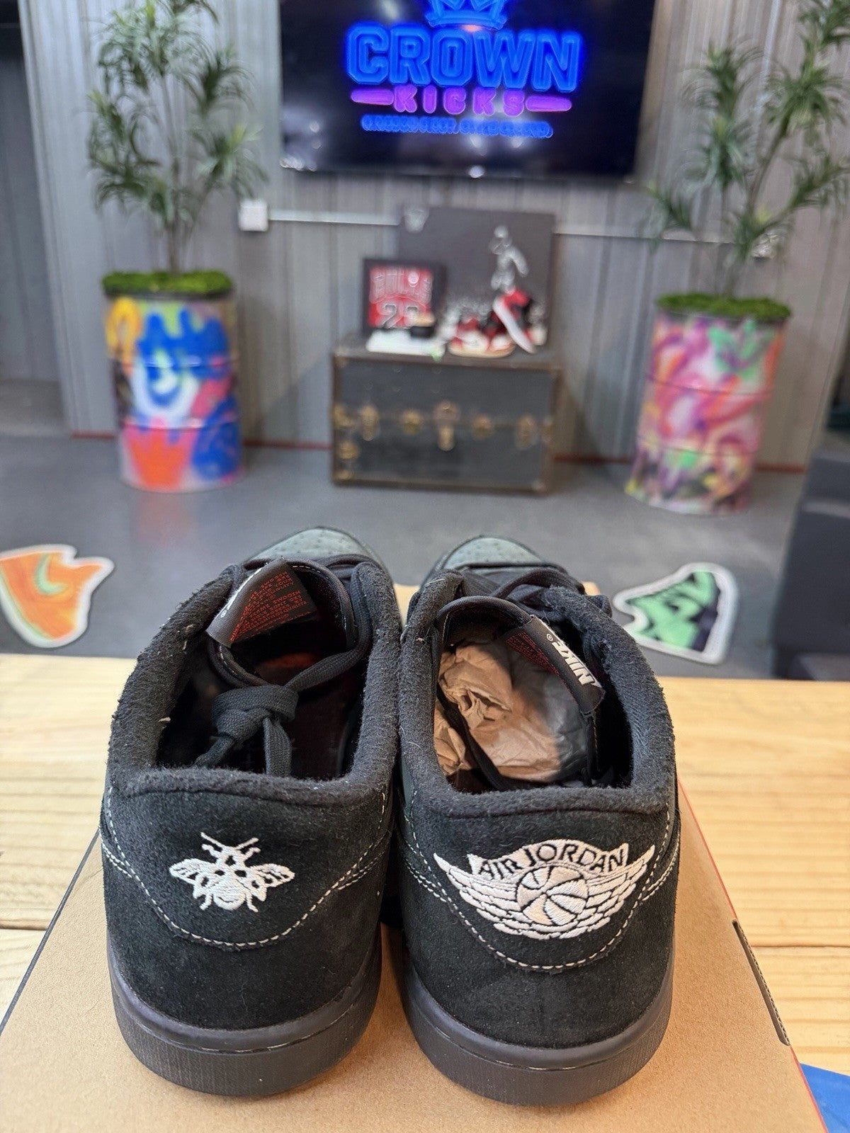 Jordan 1 Retro Low OG SP Travis Scott Black Phantom Size 14 Rep Box