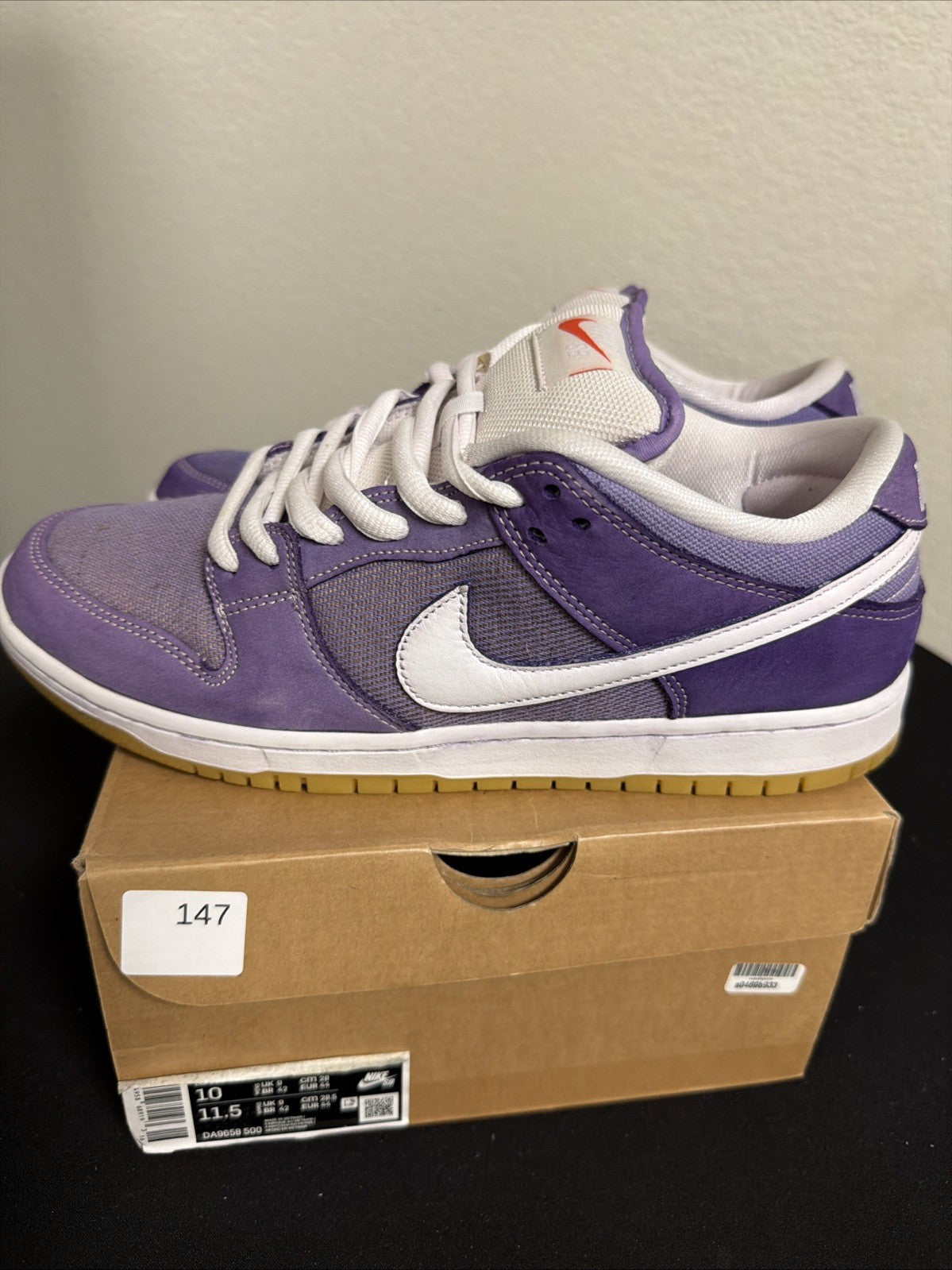 Size 10 - Nike Dunk SB Low Unbleached Pack - Lilac