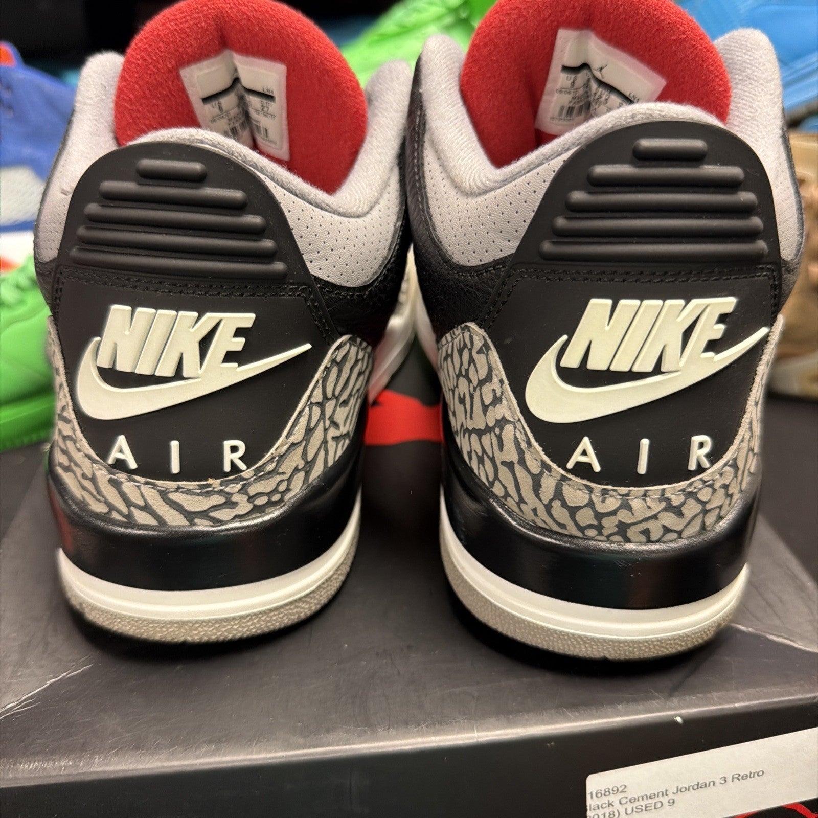 Jordan Air Jordan 3 Retro OG Black Cement 2018 Size 9 Sneaker 854262-001 (215)