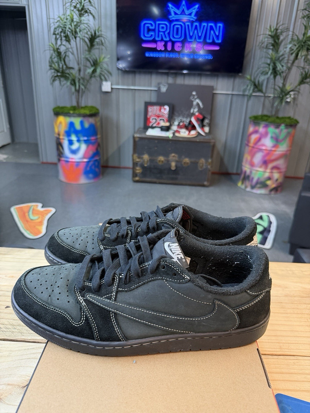Jordan 1 Retro Low OG SP Travis Scott Black Phantom Size 14 Rep Box