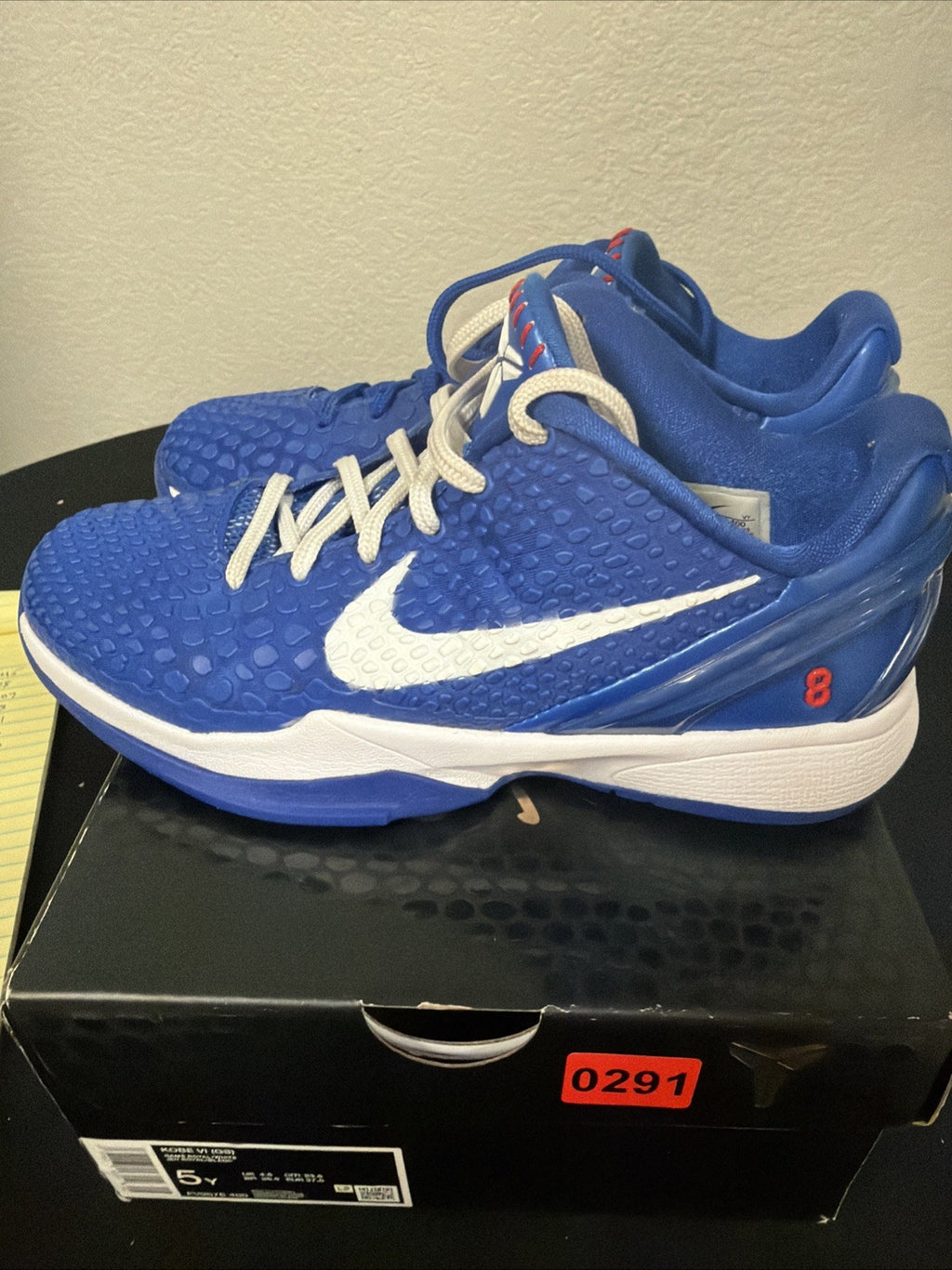 KIDS SIZE 5Y (W/6.5) Nike Kobe 6 Protro Dodgers Basketball Shoes GS FV9676-400