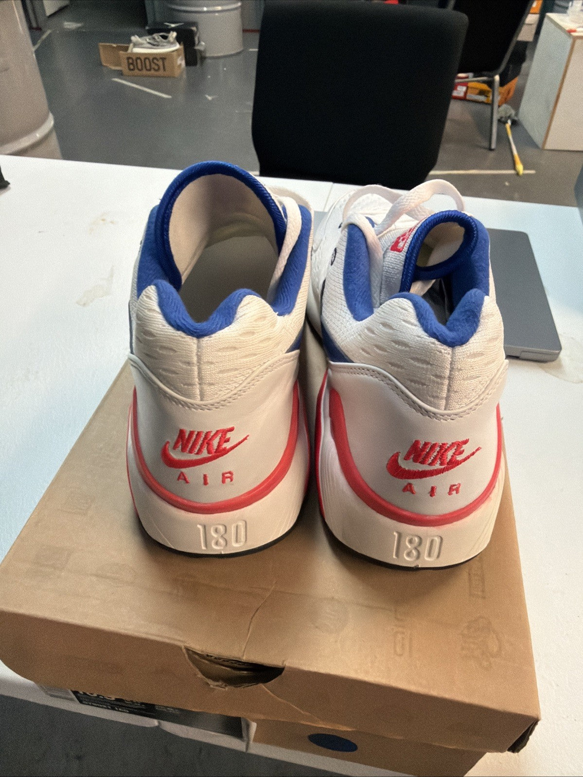 Size 10.5 Nike Air Max 180 EM White Solar Red
