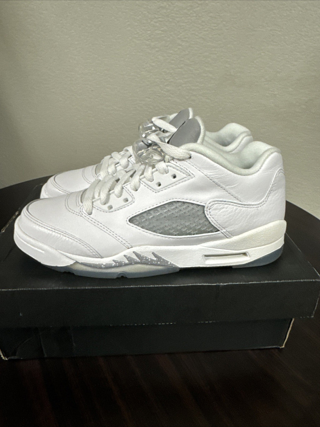 Size 5Y - Nike Air Jordan 5 Retro Low GS "White Wolf Grey"  "2015"