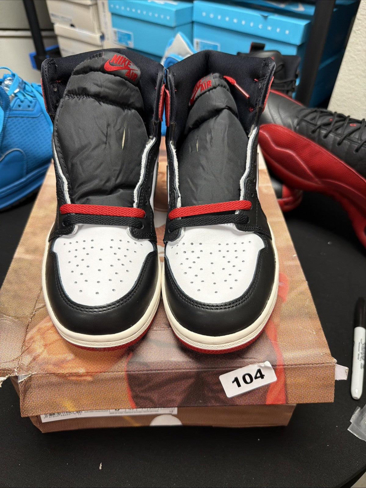 Nike Air Jordan 1 High OG Shoe Black Toe Reimagined DZ5485-106 Mens size 8.5