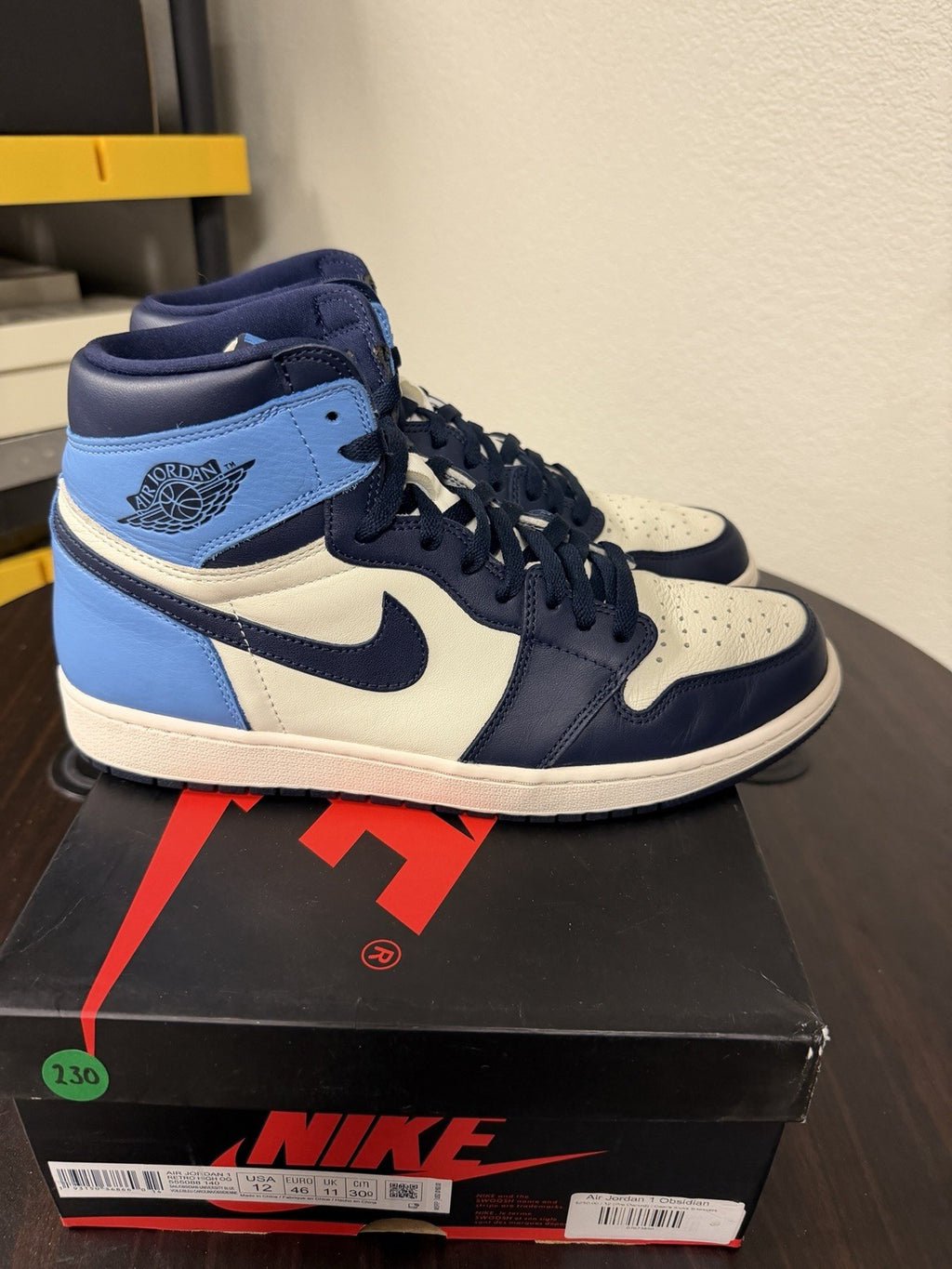 Nike Air Jordan 1 OG High Obsidian UNC Size 12