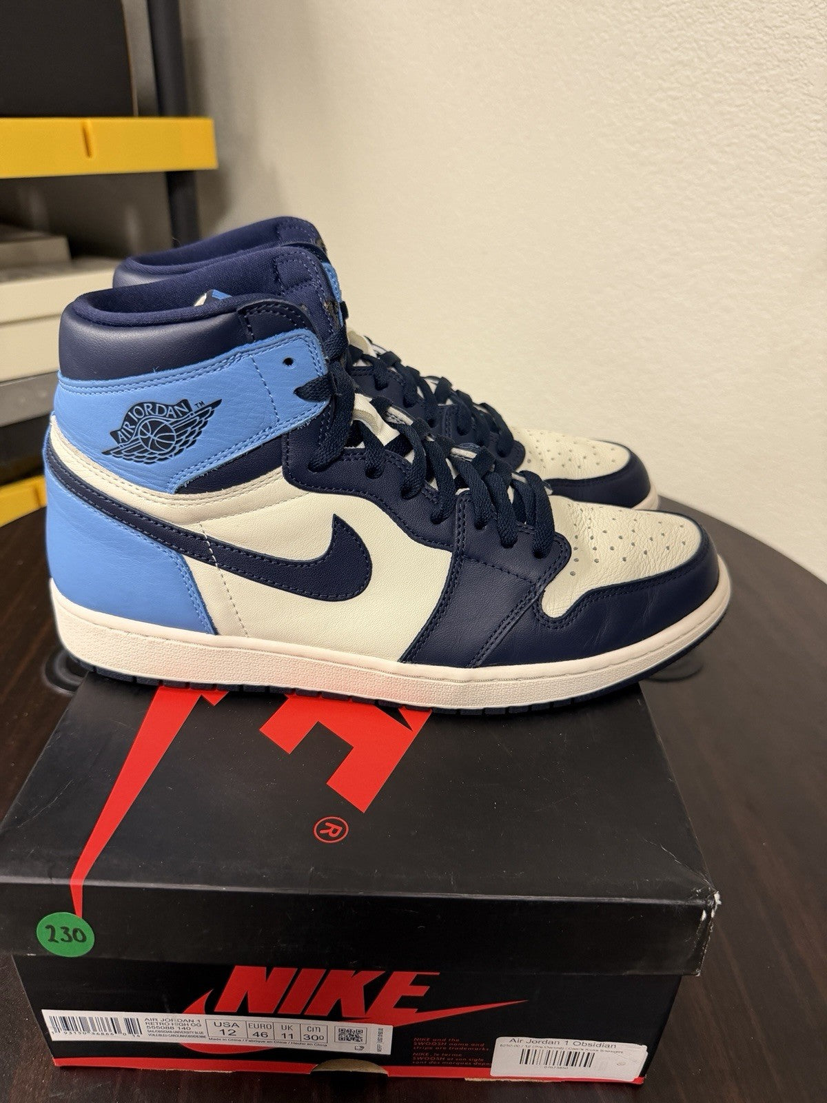 Nike Air Jordan 1 OG High Obsidian UNC Size 12