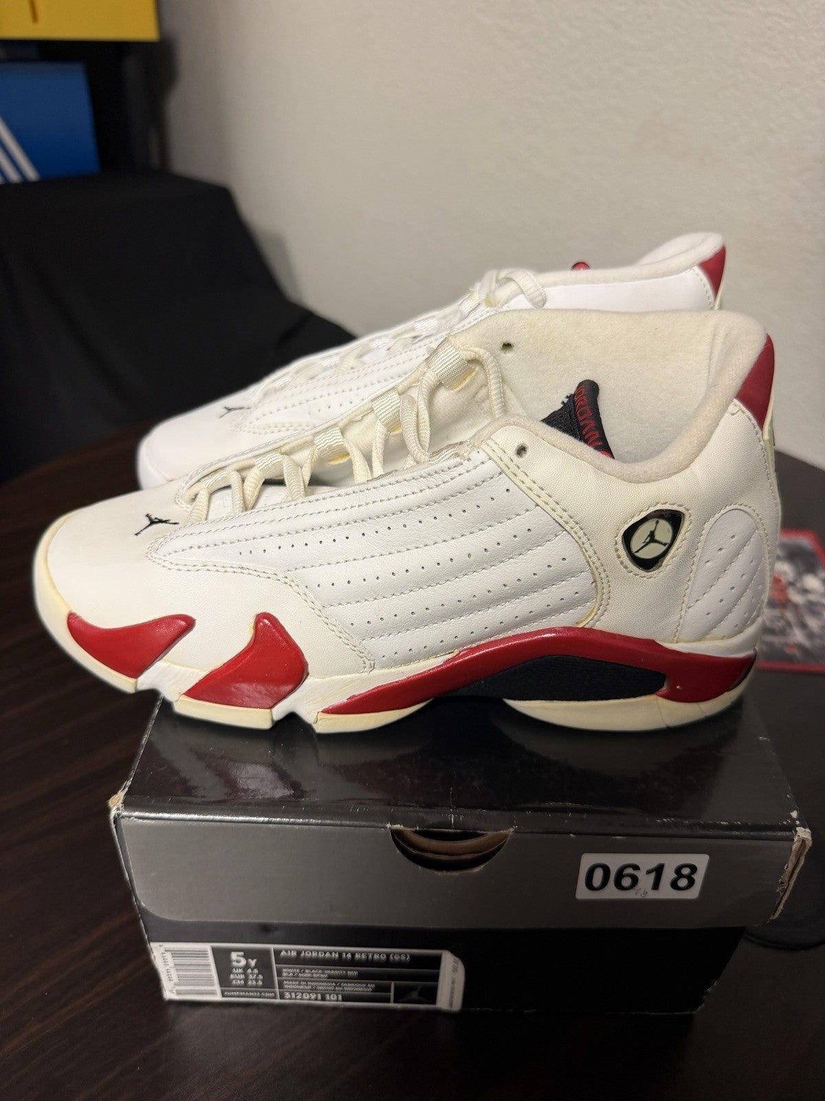 NIKE AIR JORDAN XIV 14 RETRO GS CANDY CANE CHICAGO RIP HAMILTON RED 5Y