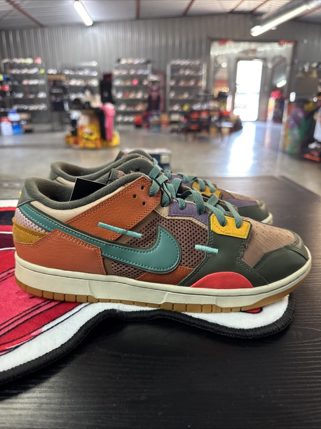 Size 10 - Nike Dunk Low Scrap Archaeo Brown Green Colorblock | Replacement Box